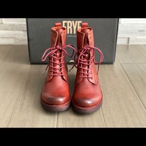 Frye Veronica Combat Boot Red Clay
